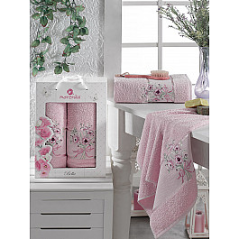 Полотенца Merzuka Комплект махровых полотенец MERZUKA BELLA (50*80; 70*130), розовый