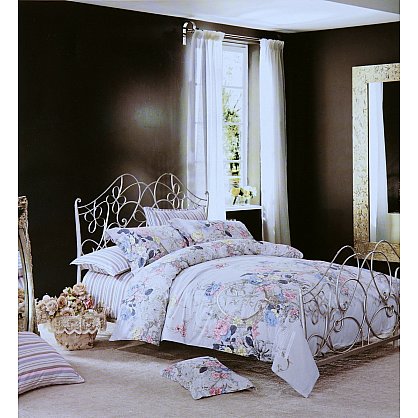 Комплект постельного белья сатин "MODALIN DELUX ROZSI" (1.5 спальный), коричневый, голубой, розовый (kr-465-7), фото 1