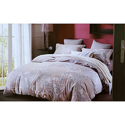 Комплект постельного белья сатин "MODALIN DELUX VILMA" (1.5 спальный), бежевый (kr-465-6), фото 1