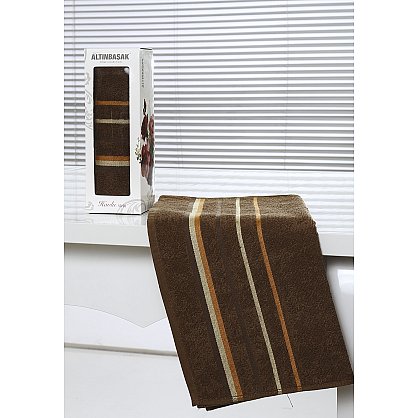 Полотенце махровое в коробке "ALTINBASAK RAINBOW", коричневый, 50*90 см (kr-100141), фото 1