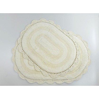 Набор ковриков для ванной кружевной "MODALIN DIANA" (50x80; 45x60), кремовый (kr-5024-CHAR004), фото 1