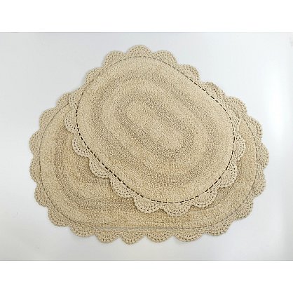 Набор ковриков для ванной кружевной "MODALIN DIANA" (50x80; 45x60), кофейный (kr-5024-CHAR003), фото 1