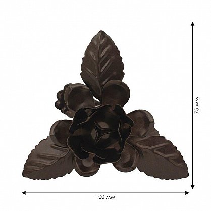 Держатель-клипса для штор "Цветок с листьями", дизайн 120.655, шоколад (ax-100492), фото 2