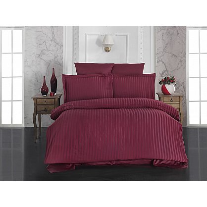 Комплект постельного белья KARNA PERLA Бамбук (Евро), бордовый (kr-814-CHAR006), фото 1