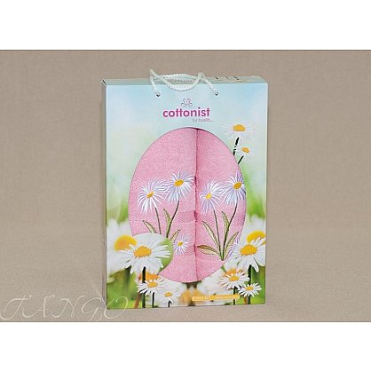 Комплект полотенец Cottonist PAPATYA (Ромашка) Cotton в коробке (50*90; 70*140), розовый (tg-8512-03), фото 1