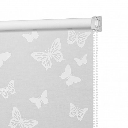 Рулонная штора ролло "Бабочки", белый, 120 см (ax-100046), фото 4
