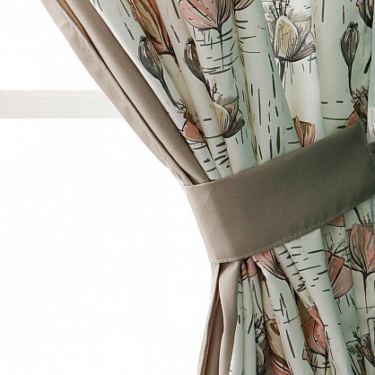 Комплект штор Arya Corn Poppy, кремовый с коричневым, 140*170 см (ar-102275), фото 2