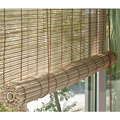 Бамбуковая рулонная штора, натур микс, 90 см (es-71909090180-A), фото 1