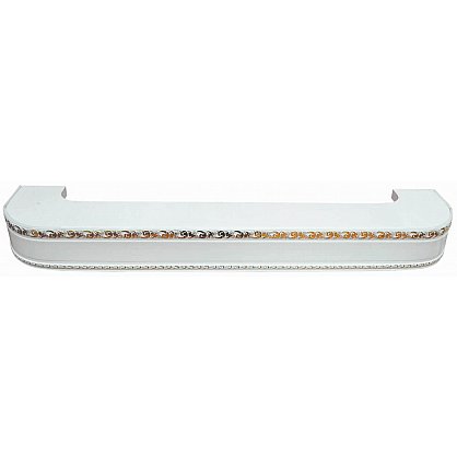 Карниз потолочный пластиковый поворотный "Гранд", 2 ряда, белое золото, 340 см (aad-101144), фото 1