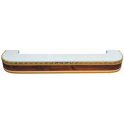 Карниз потолочный пластиковый поворотный "Гранд", 2 ряда, орех, 400 см (aad-101231), фото 1