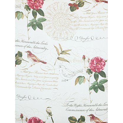 Тюль №P101-20, белый с розами и птицами (add-102300), фото 4