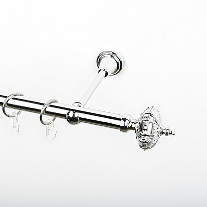 Карниз металлический стыкованный, 1-рядный "Бирма", хром, гладкая труба, ø 19 мм (kn-381), фото 1