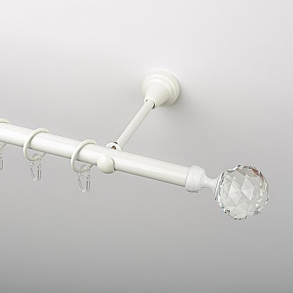 Карниз металлический стыкованный с U-шинами и наконечниками "Леда", 3-рядный, белый пиано, гладкая труба, ø 19 мм (kn-853), фото 2
