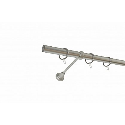 Карниз металлический 1-рядный хром матовый, гладкая труба, 180 см, ø25 мм (df-100065), фото 1