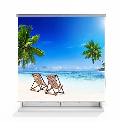 Рулонная штора ролло лен "Пляж", 160 см (d-105126), фото 1