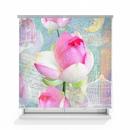 Рулонная штора ролло термоблэкаут "Сказочный цветок", 120 см (d-105994), фото 1