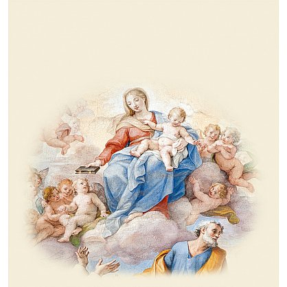 Рулонная штора ролло термоблэкаут "Пресвятая Дева Мария фреска" (d-201205-gr), фото 2