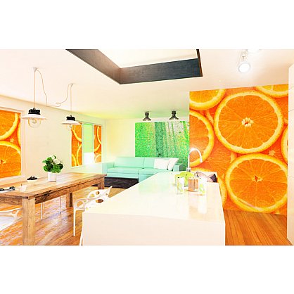 Рулонная штора ролло термоблэкаут "Апельсиновый фон", 160 см (d-101026), фото 2
