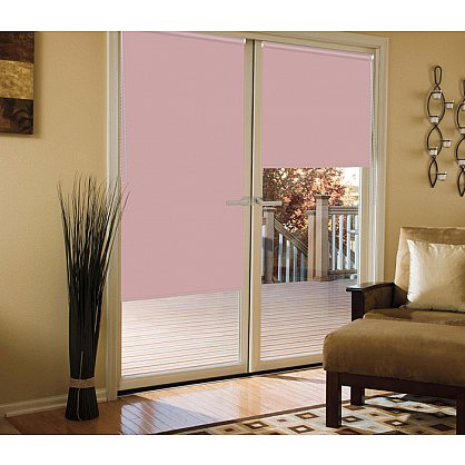 Рулонная штора для балконной двери blackout светонепроницаемый, розовый кварц (es-200101-gr), фото 1