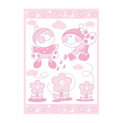 Одеяло детское "Букашка", бел-розов 100*140 см (od-bk-belr-100), фото 1