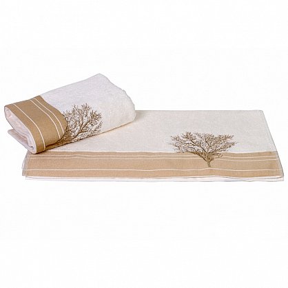 Махровое полотенце с вышивкой "INFINITY", кремовый, 50*90 см (h-8698499301863), фото 1