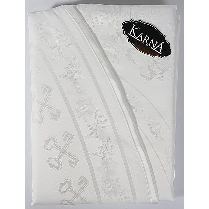 Скатерть жаккард KARNA ZUMRUT, белый, 160*220 см (kr-102347), фото 4