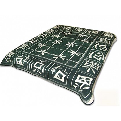Одеяло шерстяное "Бамбук", бело-зеленый (od-bm-zel-gr ), фото 1