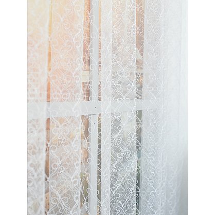 Тюль вышивка эконом Amore Mio RR 8718-w, белый, 300*270 см (tr-1041679), фото 2