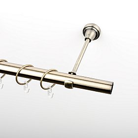 Карниз металлический стыкованный, 1-рядный, золото антик, гладкая труба, 200 см, ø 25 мм