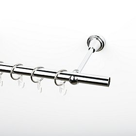 Карниз металлический стыкованный, 1-рядный, хром, гладкая труба, 200 см, ø 19 мм